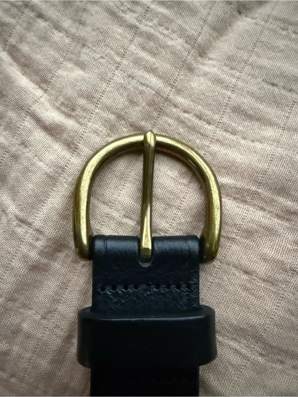 Madewell Black Leather Belt with Brass-Tone D-Ring Buckle XS - Picture 4 of 6